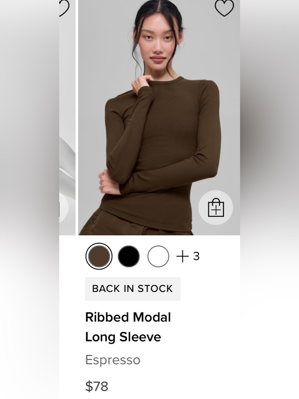 ALO Yoga Ribbed Modal Long Sleeve Top - Espresso (Brown)